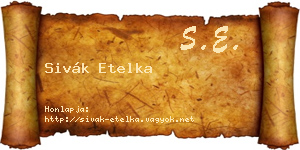 Sivák Etelka névjegykártya